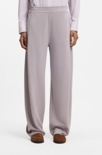 Balloon-fit tracksuit bottoms with logo embroidery, Light Purple