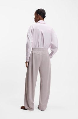 Balloon-fit tracksuit bottoms with logo embroidery, Light Purple