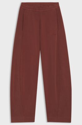 Trainingsbroek met ballonpijpen en logoborduursel, Donkerrood