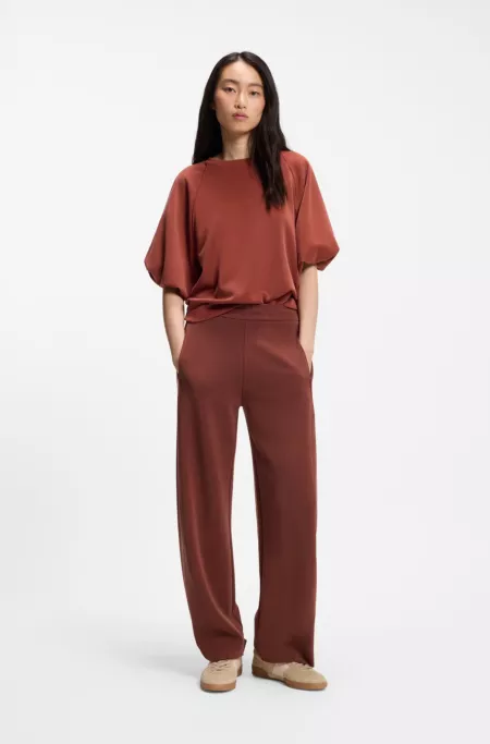 Balloon-fit tracksuit bottoms with logo embroidery