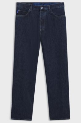 Jeans baggy fit in denim blu scuro, Blu scuro