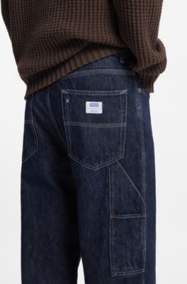 Baggy-fit jeans in dark-blue denim, Dark Blue