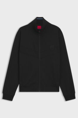 Cotton-blend sweatshirt with drop-needle stripe, Black