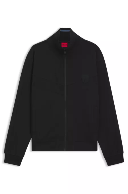 Cotton-blend sweatshirt with drop-needle stripe