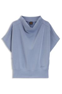 Sweat à manches courtes et encolure montante ample, bleu clair