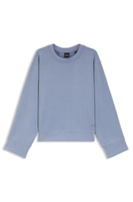 Relaxed-fit sweatshirt with logo embroidery, Light Blue