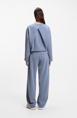 Relaxed-fit sweatshirt with logo embroidery, Light Blue