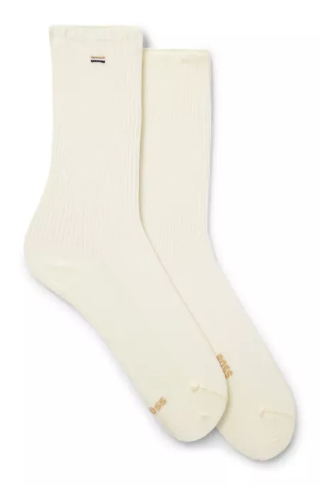 Lot de deux paires de chaussettes mi-mollet avec détails logotés