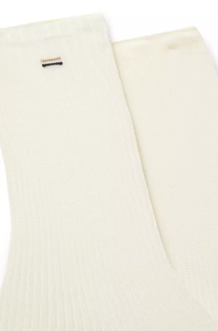 Lot de deux paires de chaussettes mi-mollet avec détails logotés