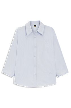 Relaxed-Fit Bluse aus Baumwoll-Popeline mit Kimonoärmeln
