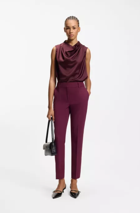 Haut en satin à encolure drapée