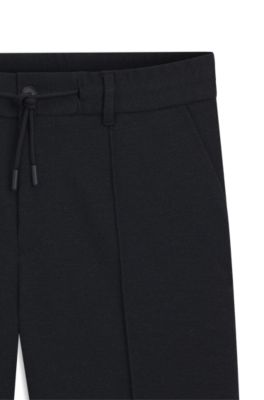 Tapered-fit trousers in performance-stretch fabric, Dark Blue