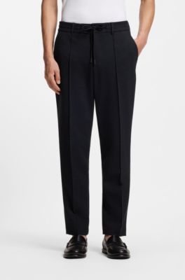 Tapered-fit trousers in performance-stretch fabric, Dark Blue