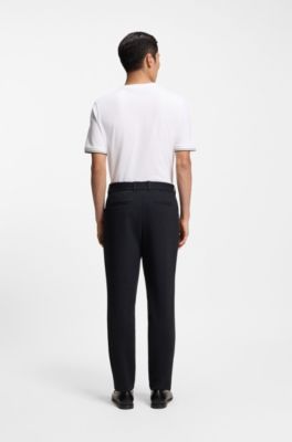 Tapered-fit trousers in performance-stretch fabric, Dark Blue