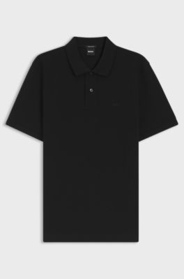 Pallas polo shirt in cotton piqu&eacute; with embroidered logo, Black