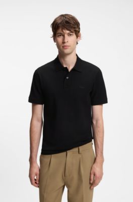 Pallas Poloshirt aus Baumwoll-Piqu&eacute; mit Logo-Stickerei, Schwarz