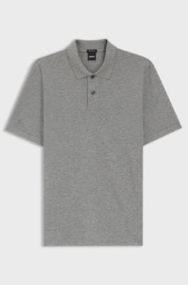 Pallas polo shirt in cotton piqu&eacute; with embroidered logo, Silver