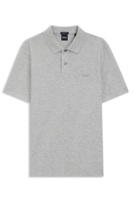 Pallas polo shirt in cotton piqu&eacute; with embroidered logo, Light Grey