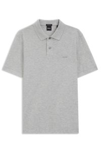 Pallas polo shirt in cotton piqu&eacute; with embroidered logo, Light Grey