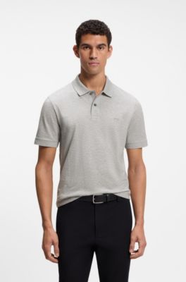 Pallas polo shirt in cotton piqu&eacute; with embroidered logo, Light Grey