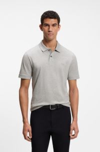 Pallas polo shirt in cotton piqu&eacute; with embroidered logo, Light Grey