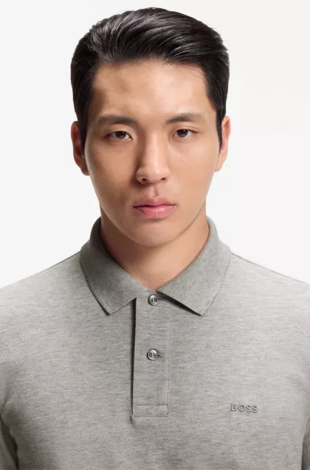 Pure cotton polo shirt with chest logo