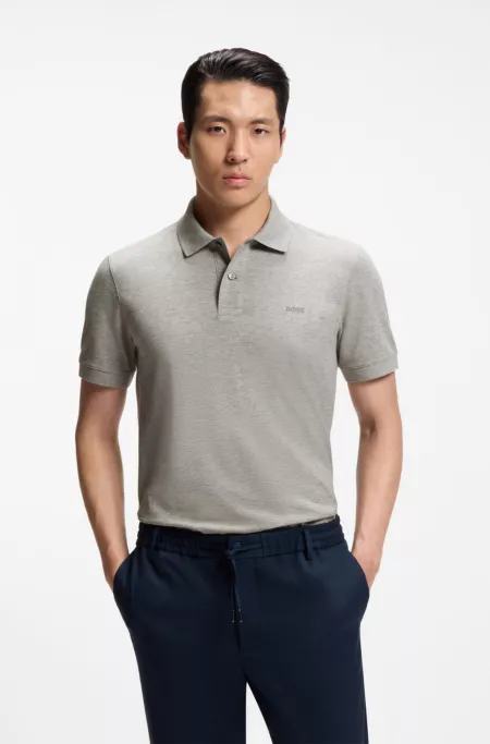 Pure cotton polo shirt with chest logo