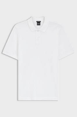 Polo Pallas en piqu&eacute; de coton avec logo brod&eacute;, Blanc
