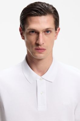Pallas polo shirt in cotton piqu&eacute; with embroidered logo, White