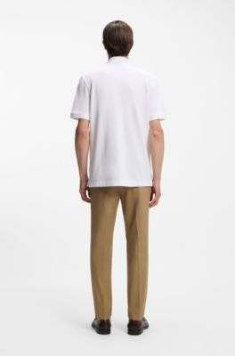 Pallas polo in piqu&eacute; di cotone con logo ricamato, Bianco