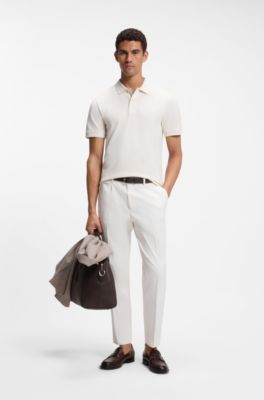 Pallas polo shirt in cotton piqu&eacute; with embroidered logo, Natural