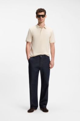 Pallas polo shirt in cotton piqu&eacute; with embroidered logo, Natural