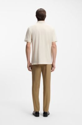 Polo Pallas en piqu&eacute; de coton avec logo brod&eacute;, Naturel