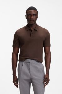 Pallas Poloshirt aus Baumwoll-Piqu&eacute; mit Logo-Stickerei, Dunkelbraun