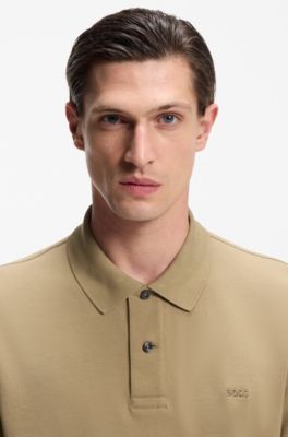 Pallas polo shirt in cotton piqu&eacute; with embroidered logo, Beige