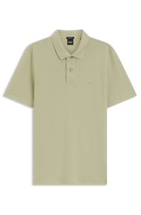Pallas polo shirt in cotton piqu&eacute; with embroidered logo, Khaki
