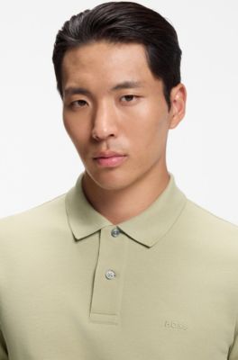 Pallas polo shirt in cotton piqu&eacute; with embroidered logo, Khaki