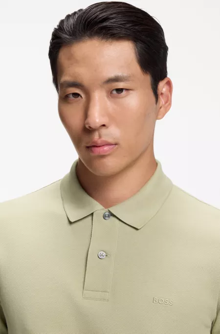 Pure cotton polo shirt with chest logo