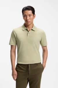 Pallas polo en piqu&eacute; de coton avec logo brod&eacute;, Kaki