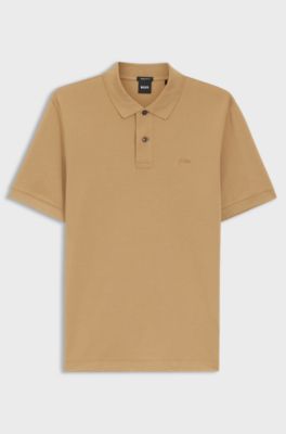 Pallas polo shirt in cotton piqu&eacute; with embroidered logo, Beige