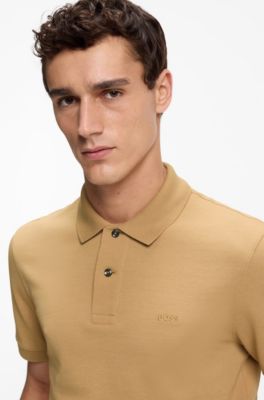 Pallas polo shirt in cotton piqu&eacute; with embroidered logo, Beige