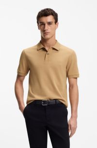 Pallas polo shirt in cotton piqu&eacute; with embroidered logo, Beige