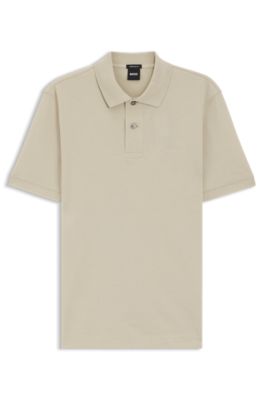 Pallas polo shirt in cotton piqu&eacute; with embroidered logo, Light Beige