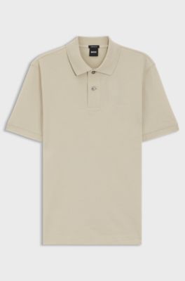 Pallas polo en piqu&eacute; de coton avec logo brod&eacute;, Beige clair