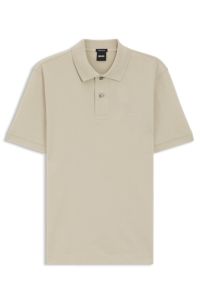 Pallas polo shirt in cotton piqu&eacute; with embroidered logo, Light Beige