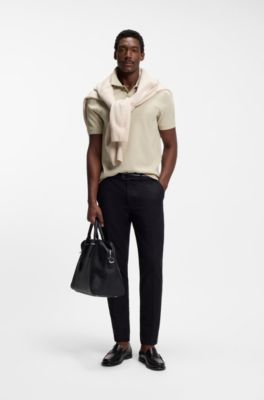 Pallas polo en piqu&eacute; de coton avec logo brod&eacute;, Beige clair