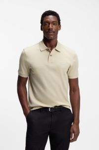 Polo Pallas de piqu&eacute; de algod&oacute;n con logo bordado, Beige claro