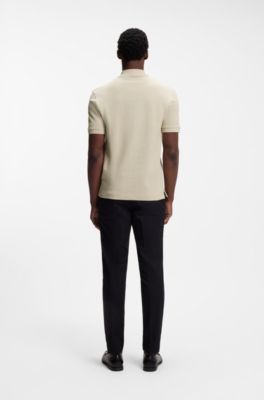 Pallas polo en piqu&eacute; de coton avec logo brod&eacute;, Beige clair
