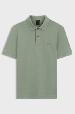 Pallas polo shirt in cotton piqu&eacute; with embroidered logo, Light Green