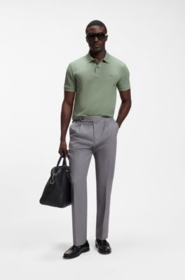 Pallas polo shirt in cotton piqu&eacute; with embroidered logo, Light Green